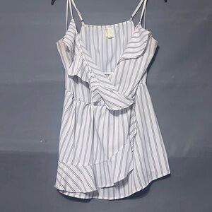 Womens Japna White and Blue Wrap Dress Size L